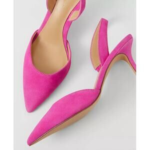 NWT Women's Ann Taylor Kerry Suede Slingback Pump in Rose Violet size 9 Glam